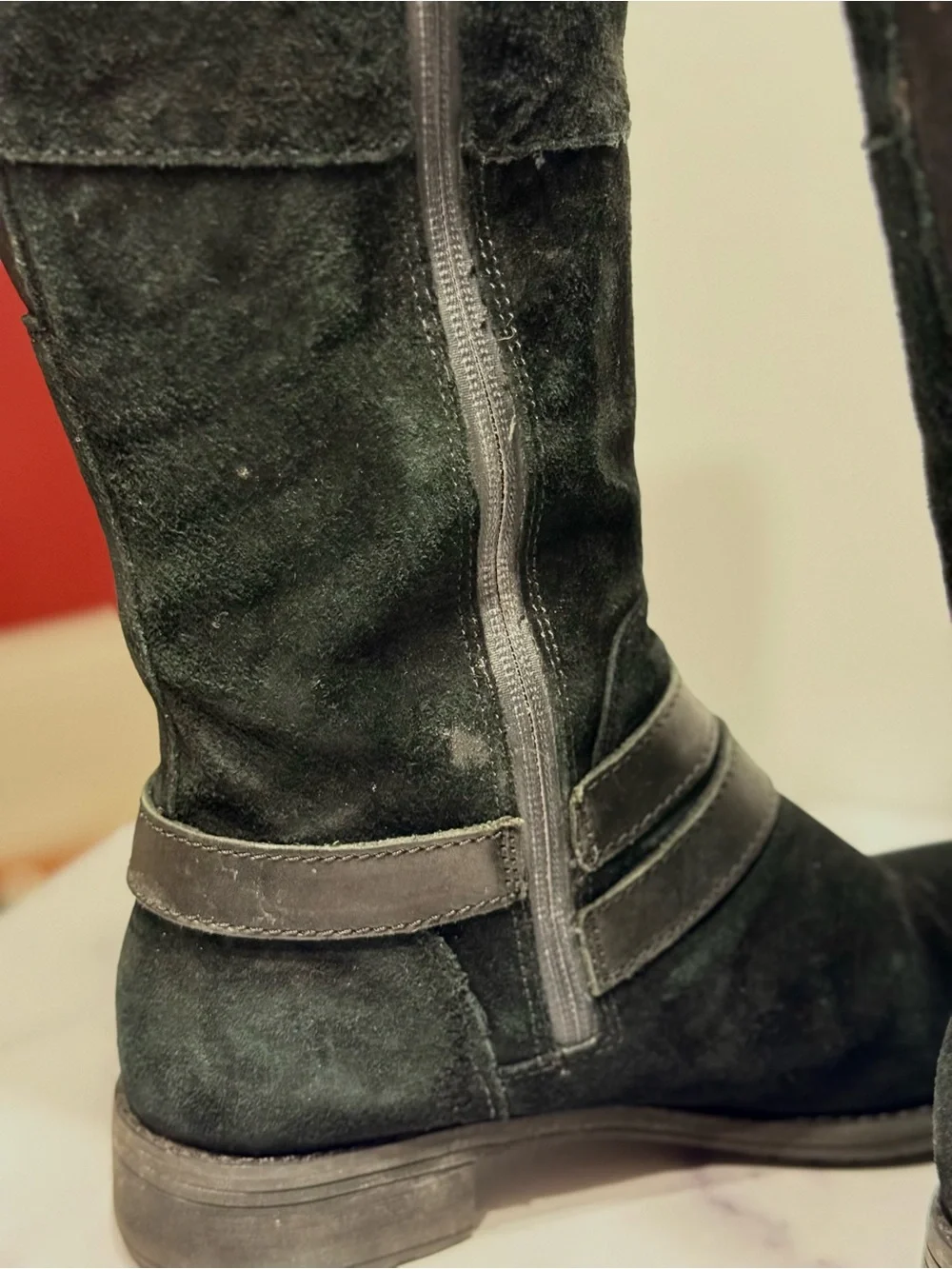 The North Face Bridgeton Black Suede Waterproof Riding Boots, EUC w/ box, size 9